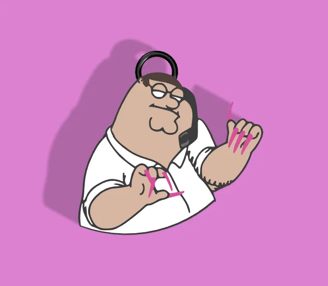 Móc khóa Peter Griffin thiết kế 3D hài hước cá tính - Image 1
