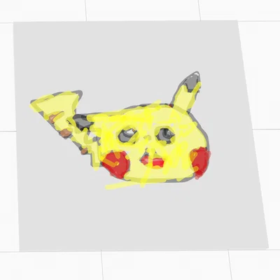Mô hình in 3D tranh vẽ Pikachu cách điệu trên nền vuông độc đáo