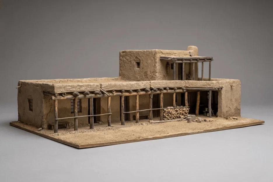Mô hình 3D kiến trúc miền Tây Bent's Old Fort cho sa bàn - Image 1