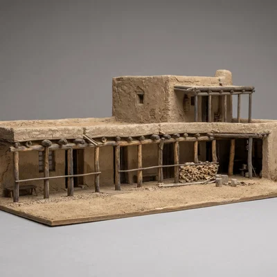 Mô hình 3D kiến trúc miền Tây Bent's Old Fort cho sa bàn