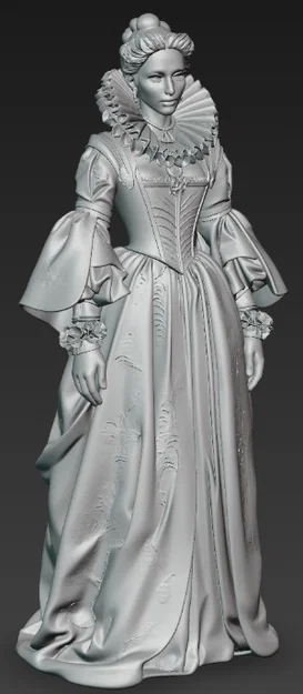 Mô hình 3D Quý bà Trung cổ (Medieval Lady 8) cho in Resin - Image 3
