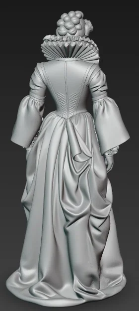 Mô hình 3D Quý bà Trung cổ (Medieval Lady 8) cho in Resin - Image 4