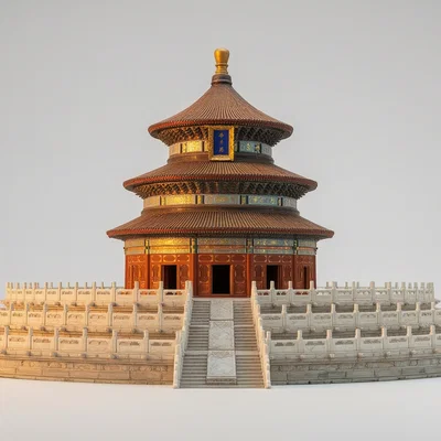 Mô hình 3D Điện Kỳ Niên - Kiệt tác kiến trúc Trung Hoa để in 3D