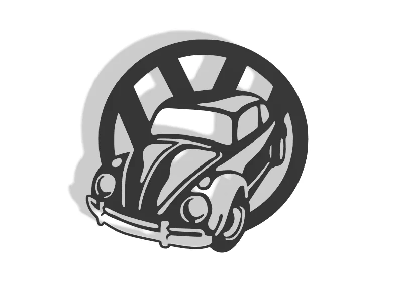 Mô hình trang trí tường xe Volkswagen Beetle cổ điển - Image 1