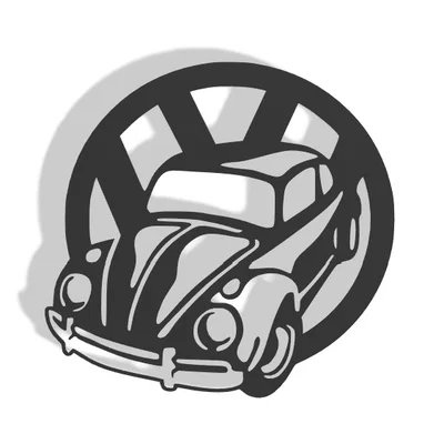 Mô hình trang trí tường xe Volkswagen Beetle cổ điển