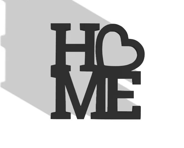 Mô hình trang trí chữ HOME hình trái tim - File in 3D đẹp cho tổ ấm - Image 1