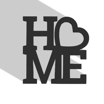 Mô hình trang trí chữ HOME hình trái tim - File in 3D đẹp cho tổ ấm