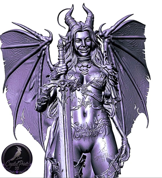 Mô hình STL Nữ chiến binh Succubus - Tượng ác quỷ Dark Fantasy cực chi tiết - Image 2