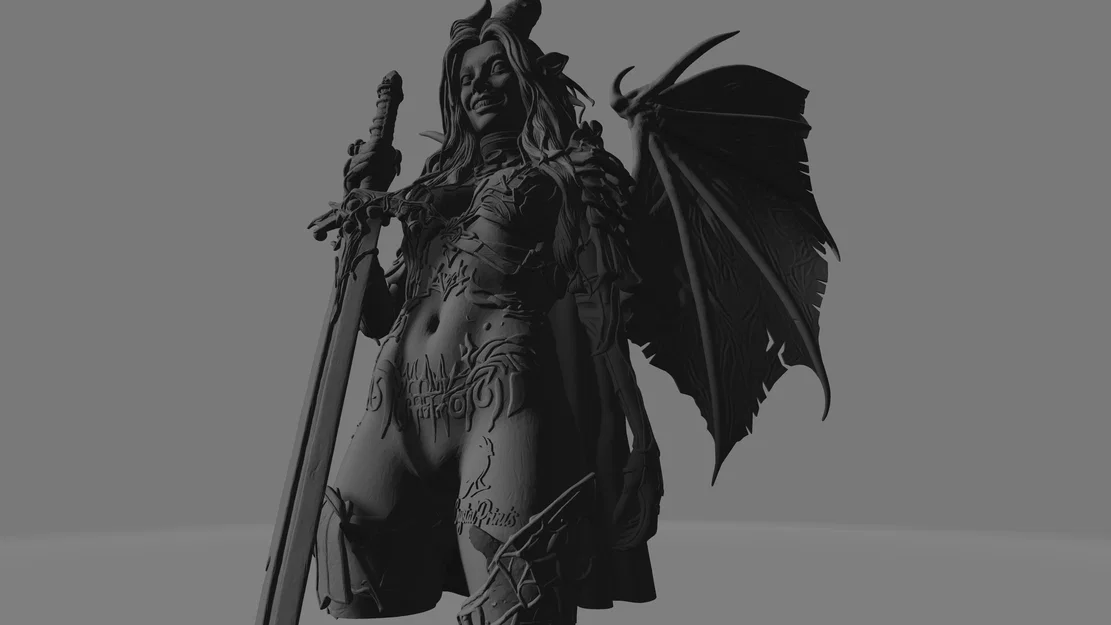 Mô hình STL Nữ chiến binh Succubus - Tượng ác quỷ Dark Fantasy cực chi tiết - Image 3