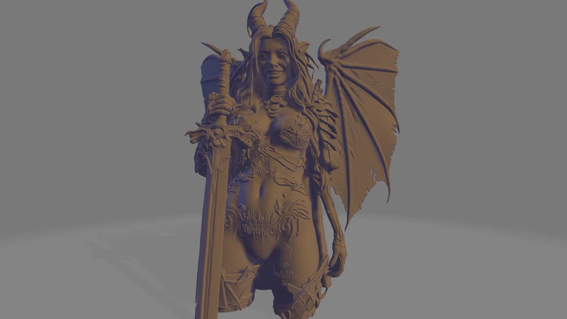 Mô hình STL Nữ chiến binh Succubus - Tượng ác quỷ Dark Fantasy cực chi tiết - Image 4