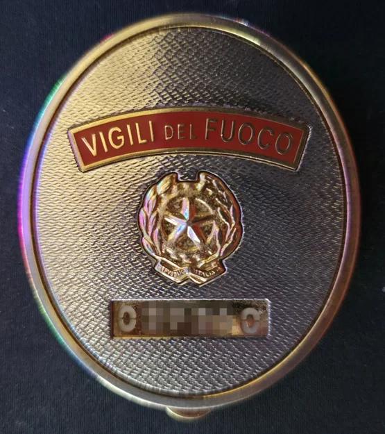 Mô hình 3D phù hiệu lính cứu hỏa Ý (Vigili del Fuoco) có thể tùy chỉnh - Image 1