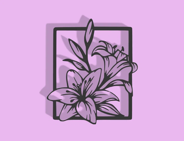 Mô hình tranh treo tường nghệ thuật hình hoa (Flower Decor) 3D - Image 1