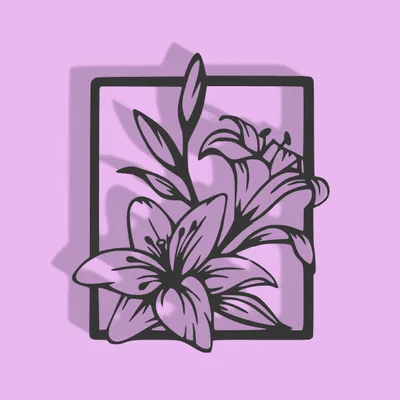 Mô hình tranh treo tường nghệ thuật hình hoa (Flower Decor) 3D