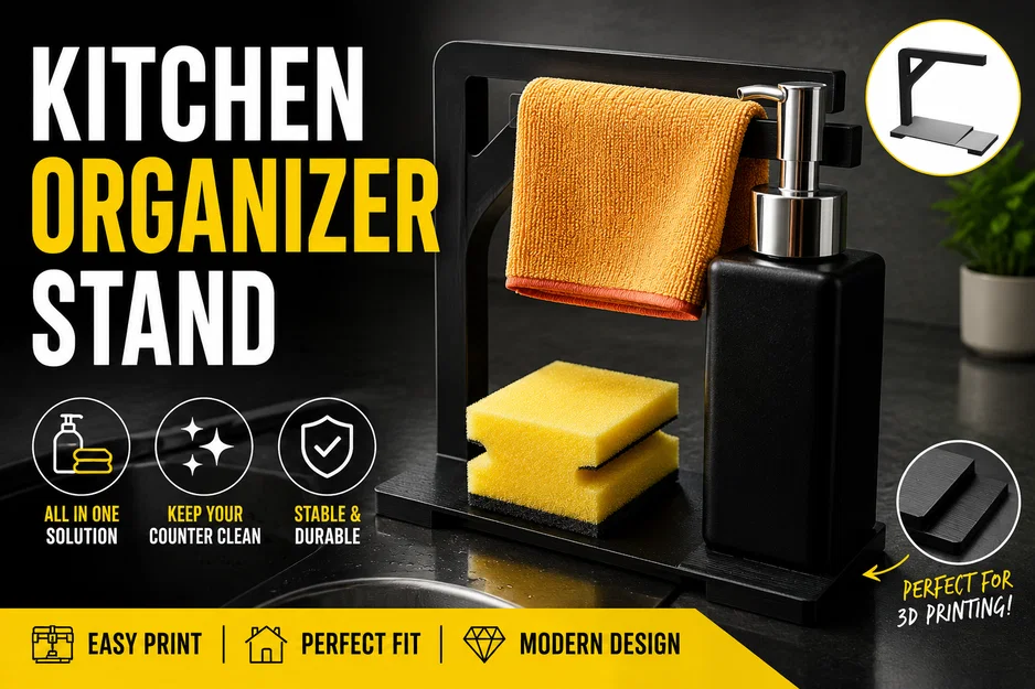 Giá đỡ miếng rửa chén và khăn lau nhà bếp (Kitchen Sink Organizer) - Image 1