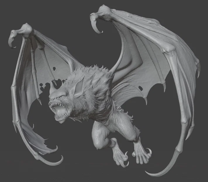 Mô hình Dơi Ma Cà Rồng (Vampire Bat 1) - File in 3D chi tiết cao - Image 2