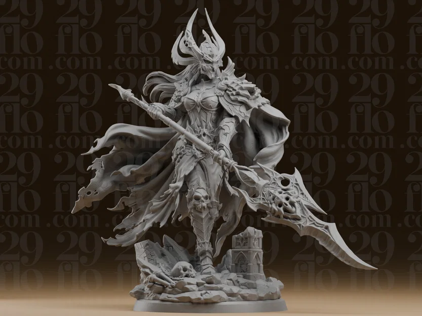 Mô hình tượng Nữ hoàng Chiến binh Undead #284 với Thương Diệt Vong - Image 1
