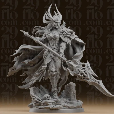 Mô hình tượng Nữ hoàng Chiến binh Undead #284 với Thương Diệt Vong