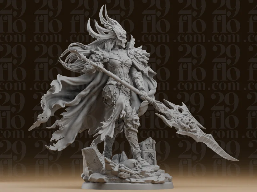 Mô hình tượng Nữ hoàng Chiến binh Undead #284 với Thương Diệt Vong - Image 3