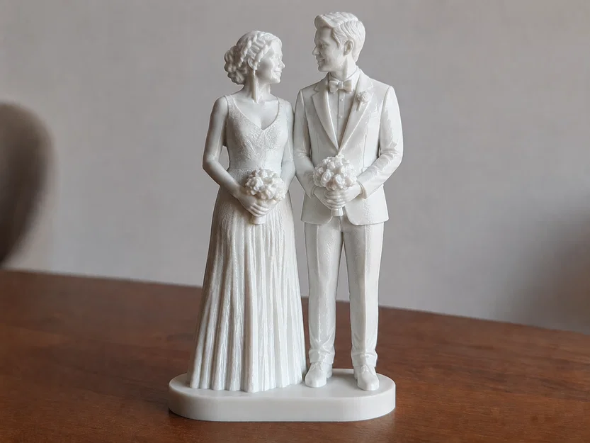 Mô hình cô dâu chú rể 3D trang trí bánh cưới ấn tượng - Image 1