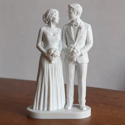 Mô hình cô dâu chú rể 3D trang trí bánh cưới ấn tượng