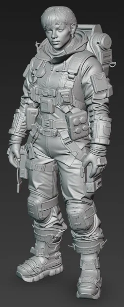 Mô hình nữ chiến binh tương lai Futuristic Woman 1 in 3D - Image 2