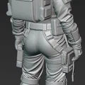 Mô hình nữ chiến binh tương lai Futuristic Woman 1 in 3D - Thumbnail 3