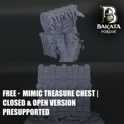 D&D Miễn phí - Rương Báu Vật Mimic Cách Điệu | Phiên bản Đóng & Mở (Đã support)
