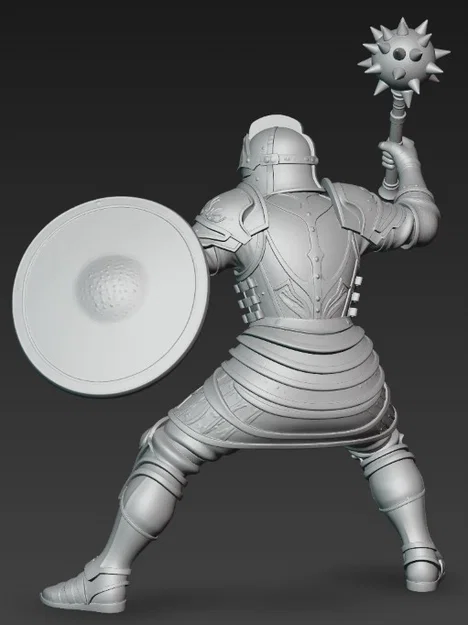 Mô hình hiệp sĩ trung cổ với chùy Morgenstern - File in 3D cực chi tiết - Image 3
