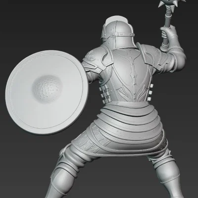 Mô hình hiệp sĩ trung cổ với chùy Morgenstern - File in 3D cực chi tiết