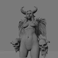 Mô hình STL Succubus Skull Queen | Tượng Nữ Ác Quỷ Dark Fantasy | Độ Chi Tiết Cao Cho Resin - Thumbnail 4