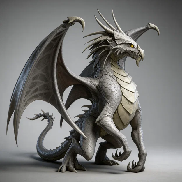 Mô hình rồng nhỏ 3D (Little Dragon 1) - Tượng để bàn cực chất - Image 1