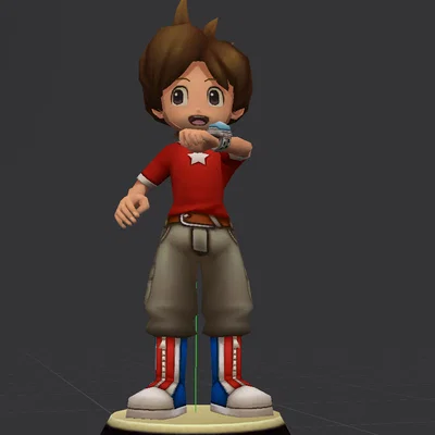 Mô hình 3D nhân vật Nathan Adams từ Yo-kai Watch sắc nét