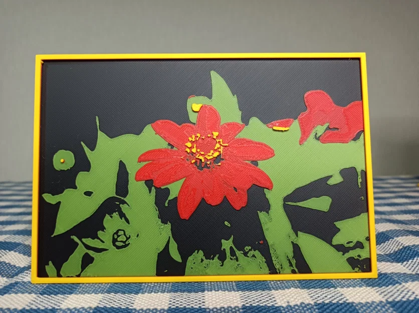 Tranh in 3D HueForge hình hoa Cúc Zinnia (Mẫu số 2) - Image 1