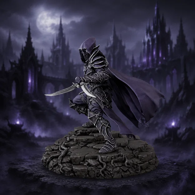 Bloodbound Realms – Dark Elf – Sát Thủ (Mô Hình STL In 3D Dark Fantasy) - Image 2