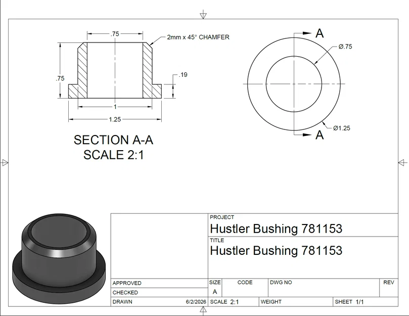 Bạc đạn tay lái máy cắt cỏ Hustler (Phụ tùng 781153) - Image 2