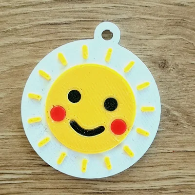 Móc khóa mặt trời Sunny với các chi tiết gương mặt lắp ráp