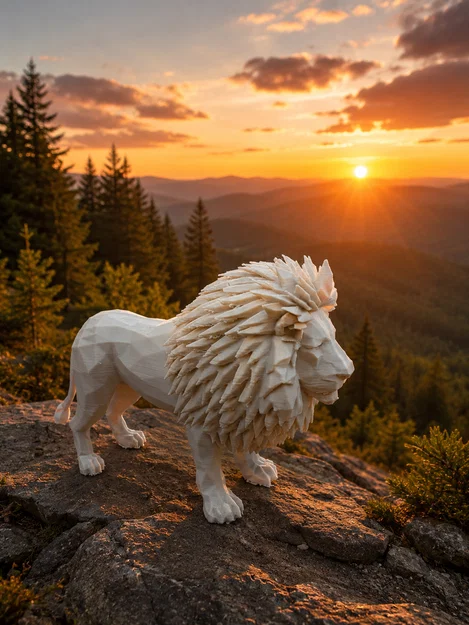 Mô hình trang trí Polygonal Lion King (Vua Sư Tử Đa Giác) - Image 1
