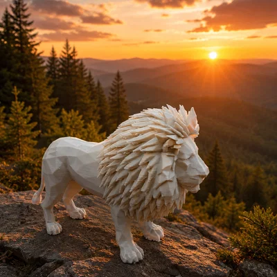 Mô hình trang trí Polygonal Lion King (Vua Sư Tử Đa Giác)