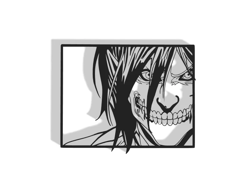Mô hình trang trí tường Eren Yeager Titan - Attack on Titan 3D - Image 1