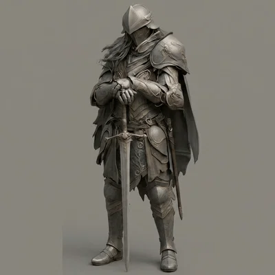 Mô hình 3D Kỵ sĩ Hắc ám đứng (Evil Knight Standing) cho in resin