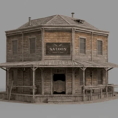 Mô hình Corner Saloon miền Tây hoang dã cho người chơi 3D in