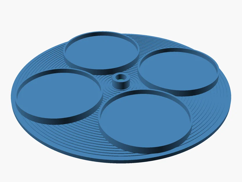 Khay Xoay Đựng Đồ Uống Lazy-Susan — 4 Ngăn, Tích Hợp Bi Thép Rời - Image 1