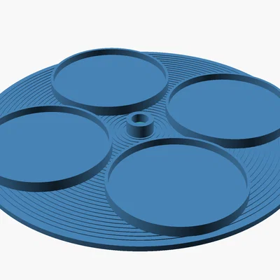 Khay Xoay Đựng Đồ Uống Lazy-Susan — 4 Ngăn, Tích Hợp Bi Thép Rời