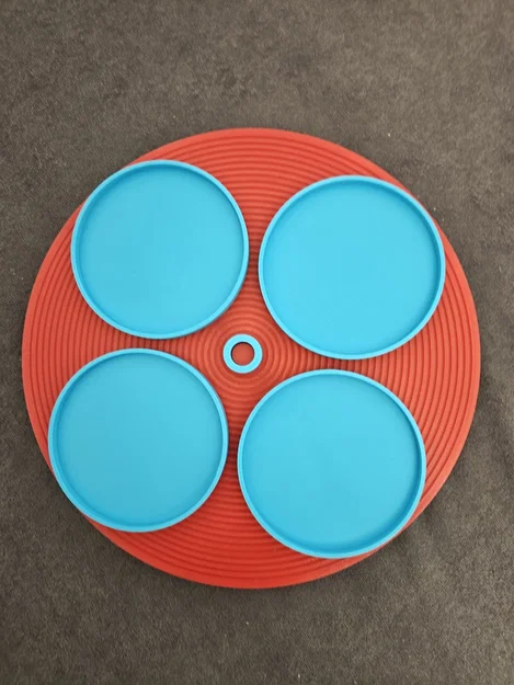Khay Xoay Đựng Đồ Uống Lazy-Susan — 4 Ngăn, Tích Hợp Bi Thép Rời - Image 4