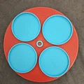 Khay Xoay Đựng Đồ Uống Lazy-Susan — 4 Ngăn, Tích Hợp Bi Thép Rời - Thumbnail 4
