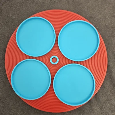 Khay Xoay Đựng Đồ Uống Lazy-Susan — 4 Ngăn, Tích Hợp Bi Thép Rời