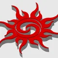 Mẫu trang trí treo tường Sunburst (Mặt Trời) in 3D nghệ thuật - Thumbnail 3