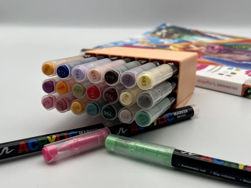 Kệ Đựng Bút Acrylic 21 Khe Cho Bút 11mm - Phụ Kiện Tô Màu Sách Công Chúa Disney - Image 2