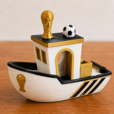 Mô hình tàu Benchy chủ đề World Cup độc đáo cho máy in 3D