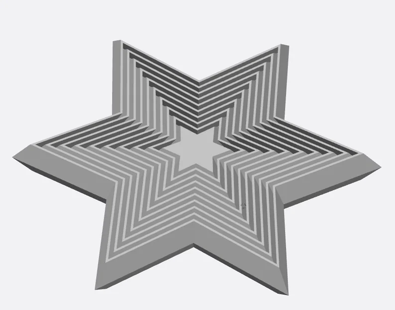 Mô hình Fidget Ngôi Sao 6 Cánh Xếp Lớp (STL 3D Print) - Image 1